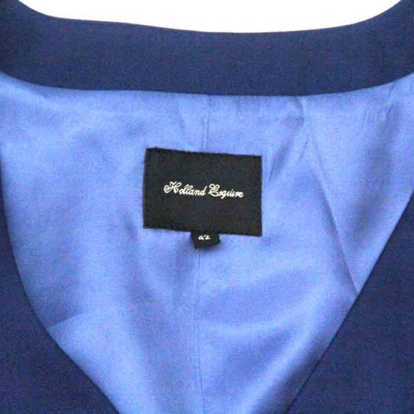 NEW Holland Esquire Suit Vest Waistcoat Navy Blue Wool Glen Plaid Men's Size 42 - Picture 3 of 3